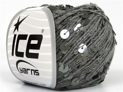 4x50gr. COTTON PAILLETTE Pamuk Gri Metalik Simli, Yazlık İplikler, Pamuk, Boncuklu Pullu