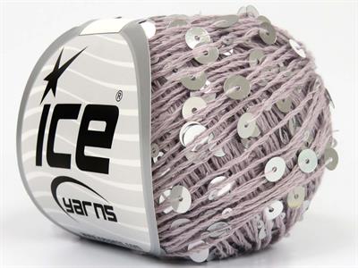 4x50gr. COTTON PAILLETTE Pamuk Açık Lila Metalik Simli, Yazlık İplikler, Pamuk, Boncuklu Pullu