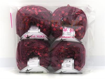 4x50gr. COTTON PAILLETTE Pamuk Maron Metalik Simli, Yazlık İplikler, Pamuk, Boncuklu Pullu