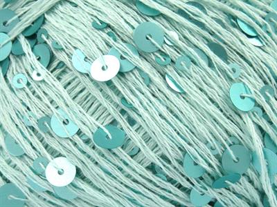 4x50gr. COTTON PAILLETTE Pamuk Nane Yeşil Metalik Simli, Yazlık İplikler, Pamuk, Boncuklu Pullu