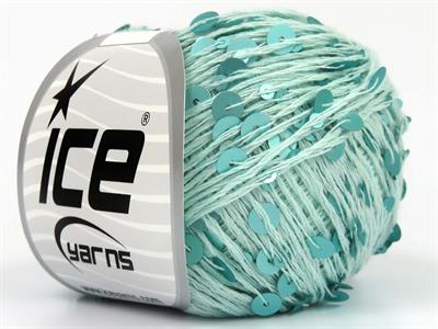 4x50gr. COTTON PAILLETTE Pamuk Nane Yeşil Metalik Simli, Yazlık İplikler, Pamuk, Boncuklu Pullu