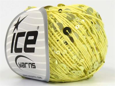 4x50gr. COTTON PAILLETTE Pamuk Sarı Metalik Simli, Yazlık İplikler, Pamuk, Boncuklu Pullu