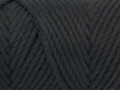 1x250gr. COTTON ROPE Pamuk Siyah Yazlık İplikler, Pamuk, Çok Kalın, %100 Pamuk