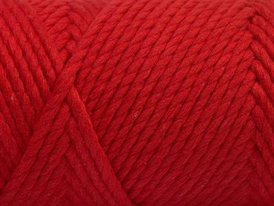1x250gr. COTTON ROPE Pamuk Kırmızı Yazlık İplikler, Pamuk, Çok Kalın, %100 Pamuk