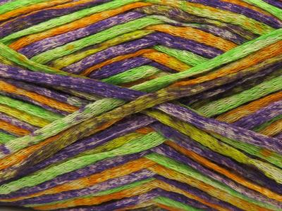 Lot of 4 x 100gr Skeins Ice Yarns COTTON SPLASH (100% Cotton) Yarn Purple Green Orange Brown Yellow