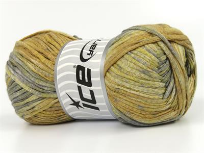 Lot of 4 x 100gr Skeins Ice Yarns COTTON SPLASH (100% Cotton) Yarn Brown Shades Grey Shades
