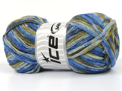 Lot of 4 x 100gr Skeins Ice Yarns COTTON SPLASH (100% Cotton) Yarn Blue Shades Gold Grey