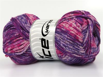 Lot of 4 x 100gr Skeins Ice Yarns COTTON SPLASH (100% Cotton) Yarn Purple Shades Pink Shades