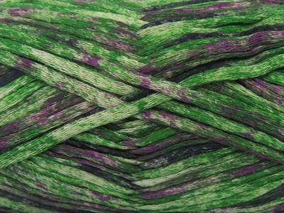 Lot of 4 x 100gr Skeins Ice Yarns COTTON SPLASH (100% Cotton) Yarn Green Shades Grey Purple