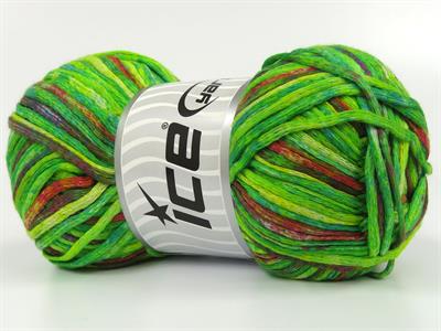 Lot of 4 x 100gr Skeins Ice Yarns COTTON SPLASH (100% Cotton) Yarn Green Shades Yellow Copper