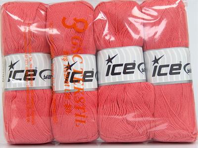 4x100gr. COTTONAC FINE Pamuk, Akrilik Domates Kırmızı Yazlık İplikler, Pamuk