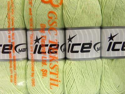 4x100gr. COTTONAC GLITZ Metalik Simli, Pamuk, Premium Akrilik Açık Yeşil Metalik Simli, Yazlık İplikler, Pamuk