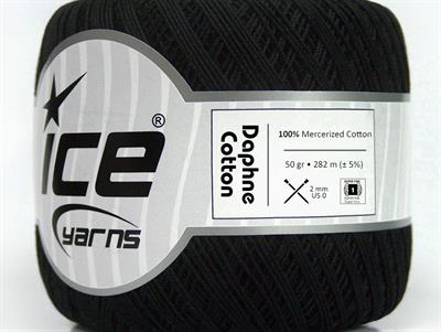 Lot of 6 Skeins Ice Yarns DAPHNE COTTON (100% Mercerized Cotton) Yarn Black