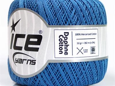 Lot of 6 Skeins Ice Yarns DAPHNE COTTON (100% Mercerized Cotton) Yarn Blue