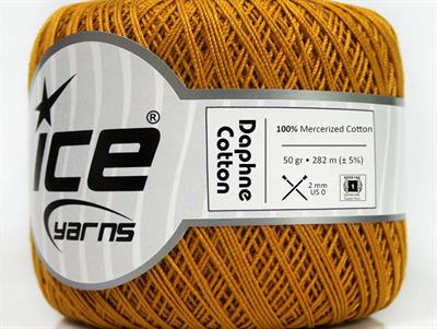 Lot of 6 Skeins Ice Yarns DAPHNE COTTON (100% Mercerized Cotton) Yarn Caramel