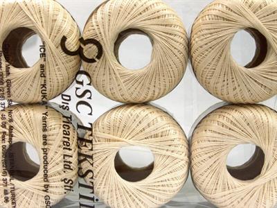 Lot of 6 Skeins Ice Yarns DAPHNE COTTON (100% Mercerized Cotton) Yarn Cream