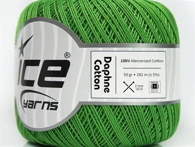 Lot of 6 Skeins Ice Yarns DAPHNE COTTON (100% Mercerized Cotton) Yarn Green