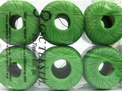 Lot of 6 Skeins Ice Yarns DAPHNE COTTON (100% Mercerized Cotton) Yarn Green