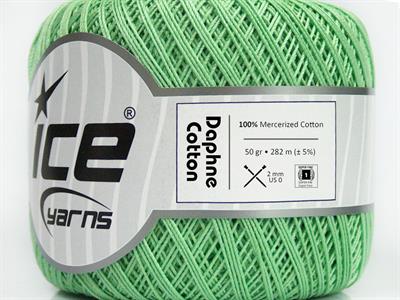 Lot of 6 Skeins Ice Yarns DAPHNE COTTON (100% Mercerized Cotton) Yarn Mint Green