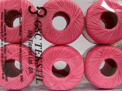 Lot of 6 Skeins Ice Yarns DAPHNE COTTON (100% Mercerized Cotton) Yarn Pink