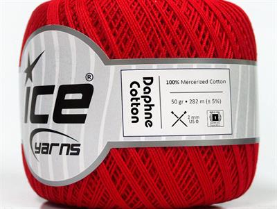 Lot of 6 Skeins Ice Yarns DAPHNE COTTON (100% Mercerized Cotton) Yarn Red