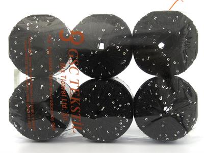 6x25gr. DAZZLE PAILLETTE Metalik Simli Siyah Metalik Simli, Yazlık İplikler, Boncuklu Pullu