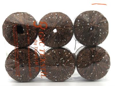 6x25gr. DAZZLE PAILLETTE Metalik Simli Bakır Metalik Simli, Yazlık İplikler, Boncuklu Pullu