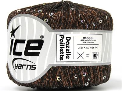 6x25gr. DAZZLE PAILLETTE Metalik Simli Bakır Metalik Simli, Yazlık İplikler, Boncuklu Pullu