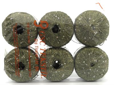 6x25gr. DAZZLE PAILLETTE Metalik Simli Haki Metalik Simli, Yazlık İplikler, Boncuklu Pullu