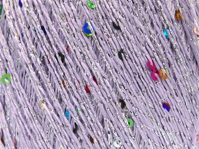 Lot of 6 Skeins Ice Yarns DAZZLE PAILLETTE (25% Paillette) Yarn Light Lilac Rainbow