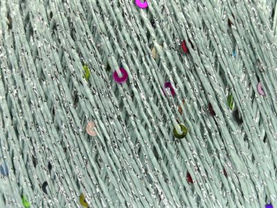 6x25gr. DAZZLE PAILLETTE Metalik Simli Gökkuşağı, Açık Mint Yeşili Metalik Simli, Yazlık İplikler, Boncuklu Pullu