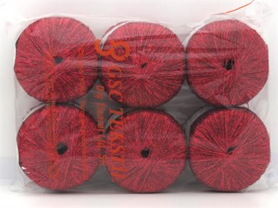 Lot of 6 Skeins Ice Yarns DAZZLE PAILLETTE (25% Paillette) Yarn Red Iridescent