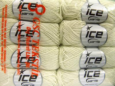 8x50gr. DENIM Akrilik, Pamuk Beyaz Yazlık İplikler, Pamuk