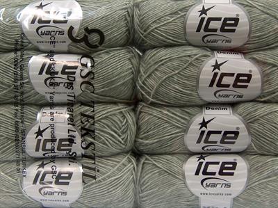 8x50gr. DENIM Akrilik, Pamuk Açık Gri Yazlık İplikler, Pamuk