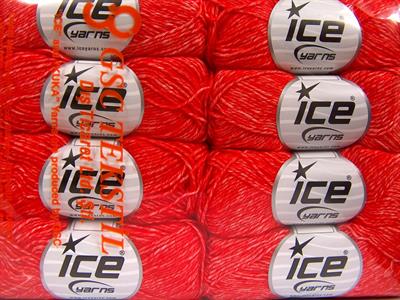 8x50gr. DENIM Akrilik, Pamuk Kırmızı Yazlık İplikler, Pamuk