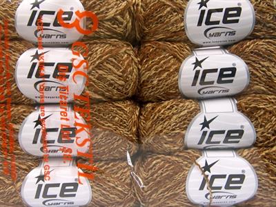 Lot of 8 Skeins Ice Yarns DOPPIO LANA (44% Wool) Hand Knitting Yarn Camel Brown