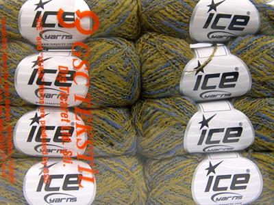 Lot of 8 Skeins Ice Yarns DOPPIO LANA (44% Wool) Yarn Green Lavender