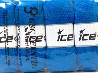 Lot of 4 x 100gr Skeins Ice Yarns DORA Hand Knitting Yarn Blue