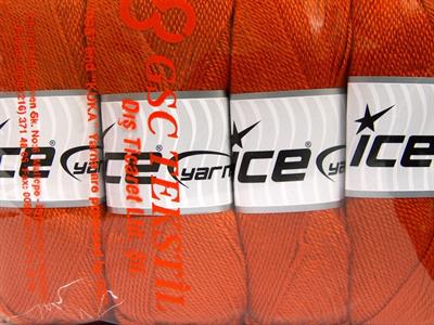 Lot of 4 x 100gr Skeins Ice Yarns DORA Hand Knitting Yarn Dark Orange