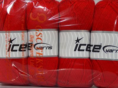 4x100gr. DORA Akrilik Koyu kırmızı Kışlık, Düz iplikler, 100% Akrilik