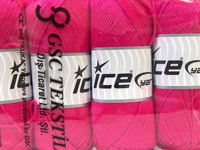 Lot of 4 x 100gr Skeins Ice Yarns DORA Hand Knitting Yarn Fuchsia