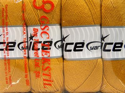 Lot of 4 x 100gr Skeins Ice Yarns DORA Hand Knitting Yarn Gold
