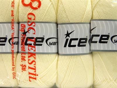 Lot of 4 x 100gr Skeins Ice Yarns DORA Hand Knitting Yarn Lemon Yellow