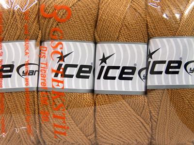 4x100gr. DORA Akrilik Açık Kahve Kışlık, Düz iplikler, 100% Akrilik