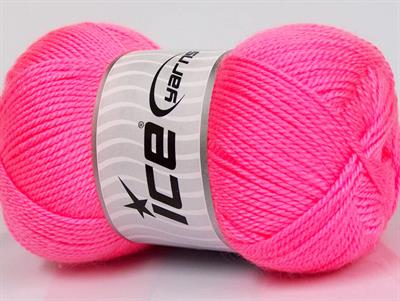 Lot of 4 x 100gr Skeins Ice Yarns DORA Hand Knitting Yarn Neon Pink