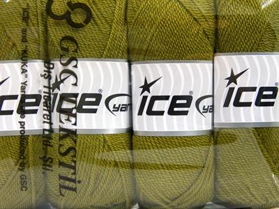 4x100gr. DORA Akrilik Zeytin Yeşili Kışlık, Düz iplikler, 100% Akrilik