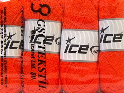 Lot of 4 x 100gr Skeins Ice Yarns DORA Hand Knitting Yarn Orange