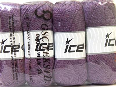 Lot of 4 x 100gr Skeins Ice Yarns DORA Hand Knitting Yarn Purple