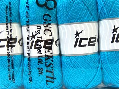 Lot of 4 x 100gr Skeins Ice Yarns DORA Hand Knitting Yarn Turquoise