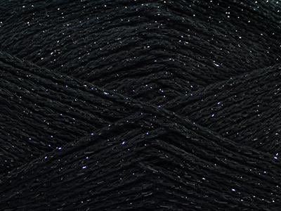 Lot of 8 Skeins Ice Yarns ELEGANT METALLIC COTTON (88% Cotton) Yarn Black